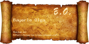 Bayerle Olga névjegykártya